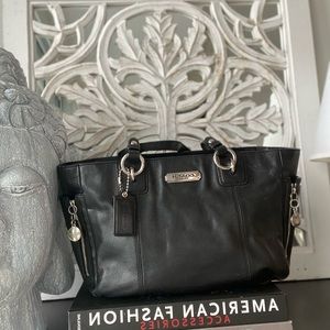 Black 100% leather Coach handbag